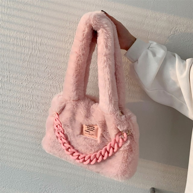 Fluffy Soft Shoulder Bags