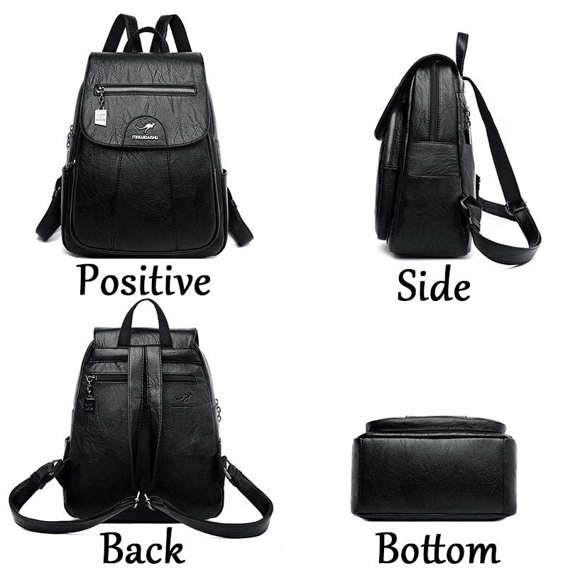 Fashion Woman's Lether Backpack