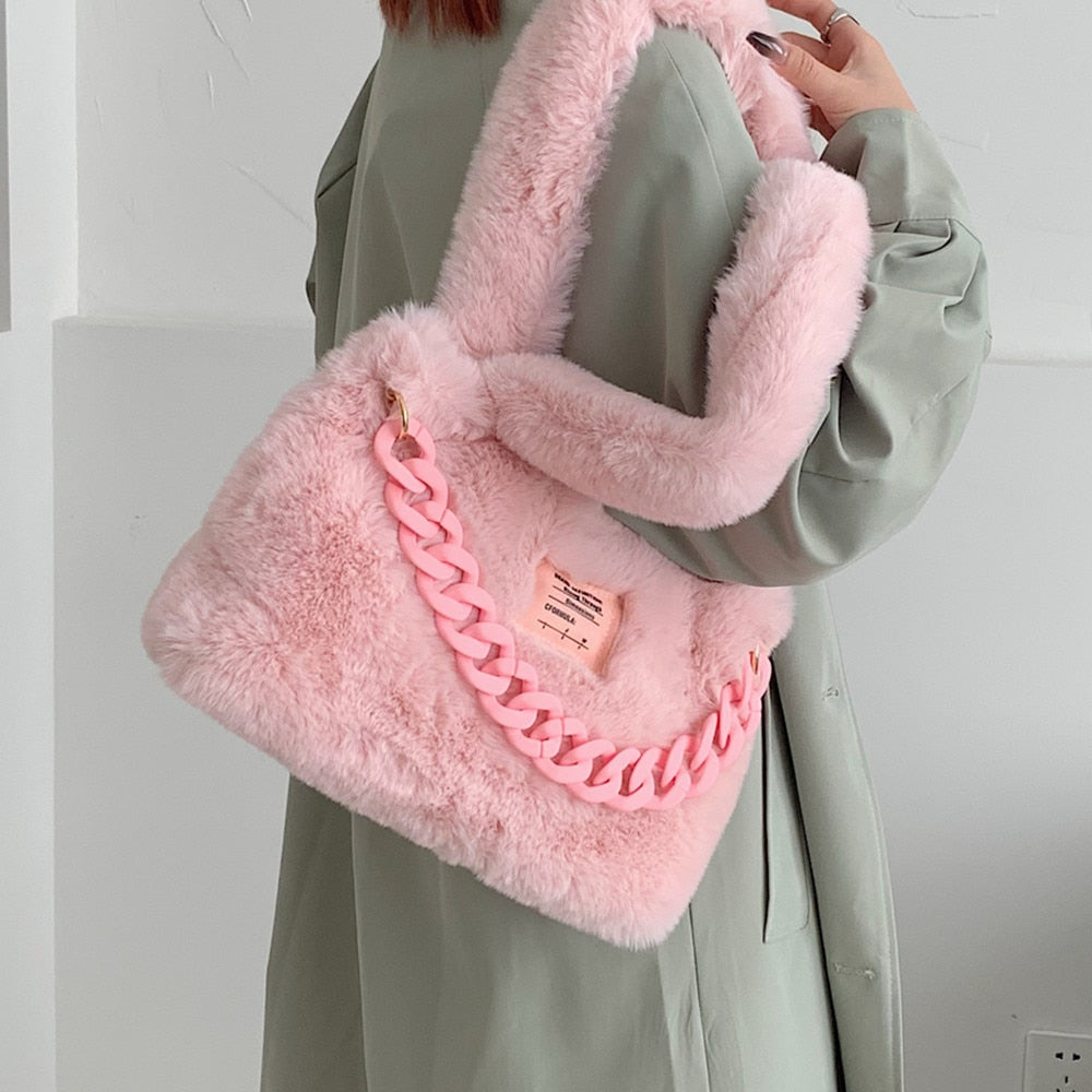 Fluffy Soft Shoulder Bags